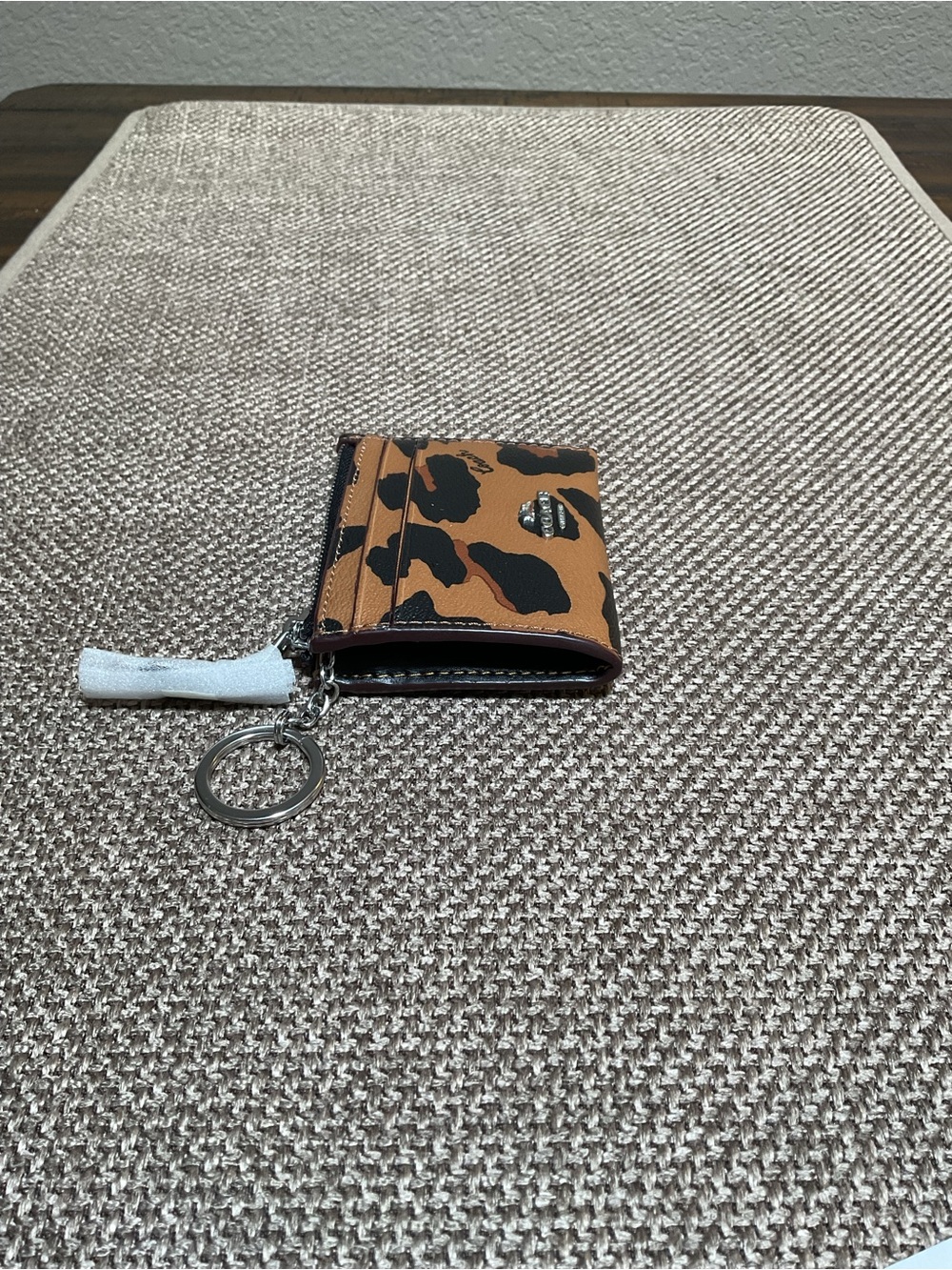 Coach Leopard Print Mini Skinny ID Card Case - Brown, Black, Silver NWT - Picture 3 of 6